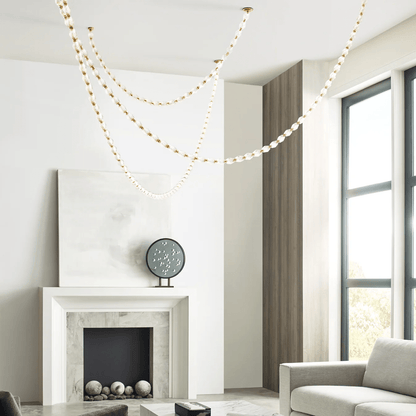 Riviere Chain Chandelier - Elegant Design, Adjustable Height, LED Comp
