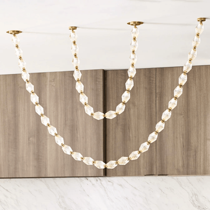 Riviere Chain Chandelier - Elegant Design, Adjustable Height, LED Comp