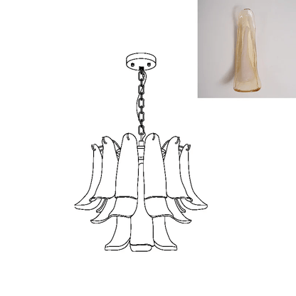 Elegant Glass Leaf Chandelier - Adjustable Height, Energy Efficient Li