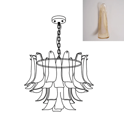Elegant Glass Leaf Chandelier - Adjustable Height, Energy Efficient Li