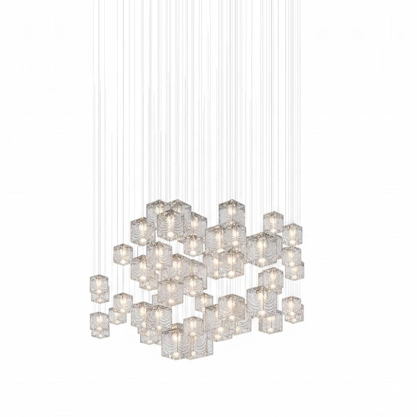 Customizable Crystal Pixels Chandelier with Adjustable Lighting & Mode