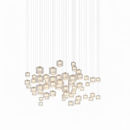 Customizable Crystal Pixels Chandelier with Adjustable Lighting & Mode