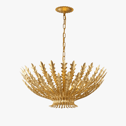 Gilded Acanthus Chandelier - Elegant Design, Adjustable Height, LED Co