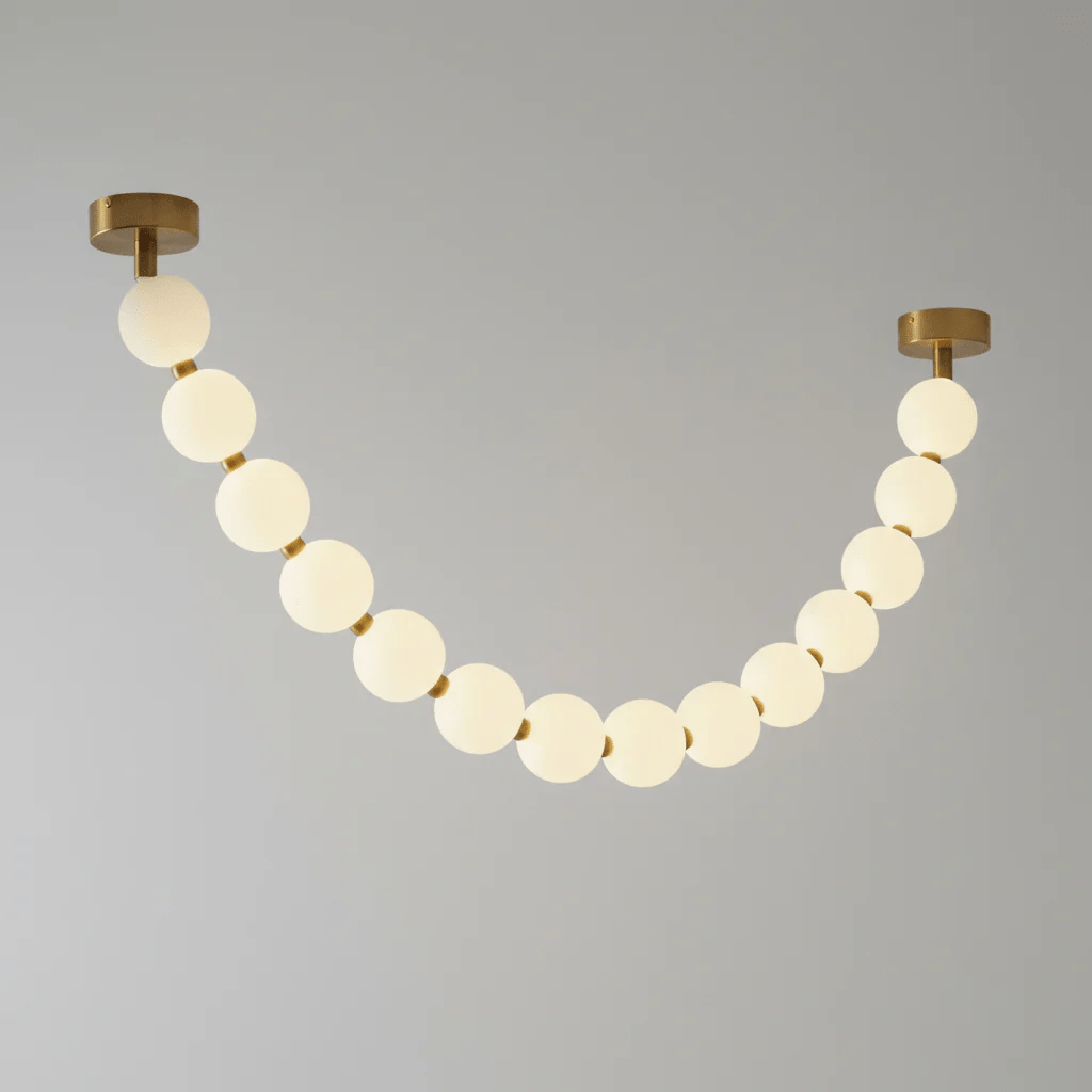 Elegant Pearl Ball Chandelier Necklace - Adjustable Length, Durable De