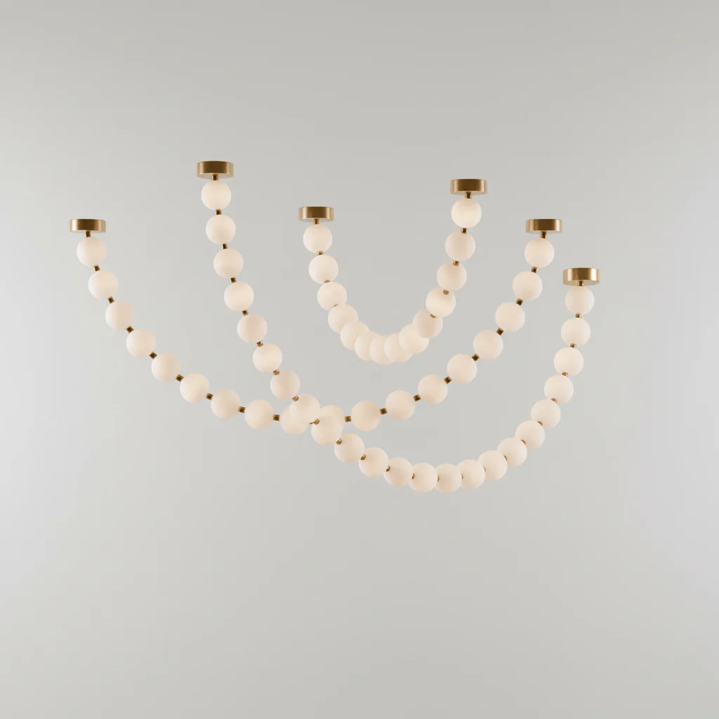 Elegant Pearl Ball Chandelier Necklace - Adjustable Length, Durable De
