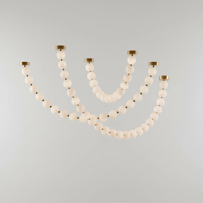 Elegant Pearl Ball Chandelier Necklace - Adjustable Length, Durable De