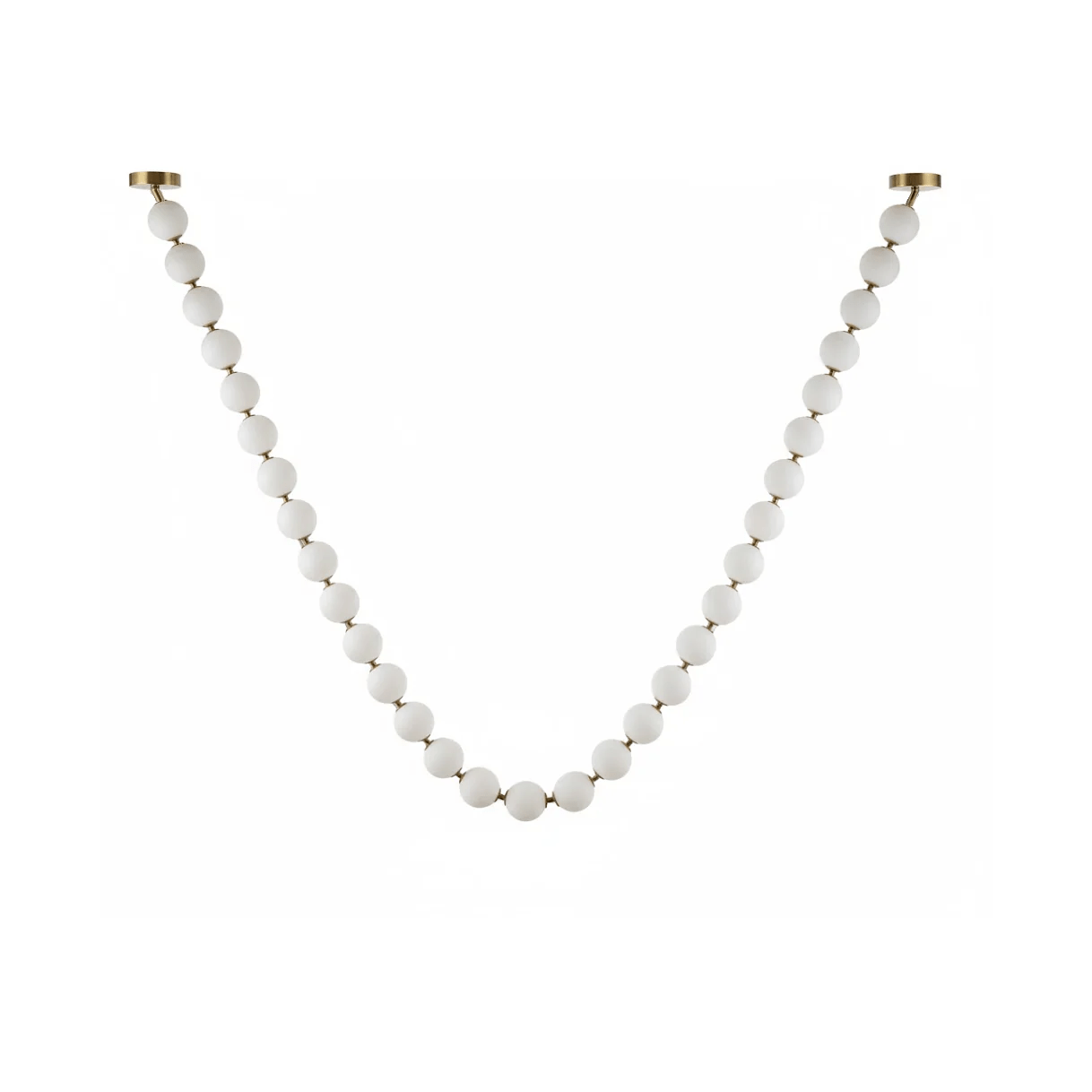 Elegant Pearl Ball Chandelier Necklace - Adjustable Length, Durable De