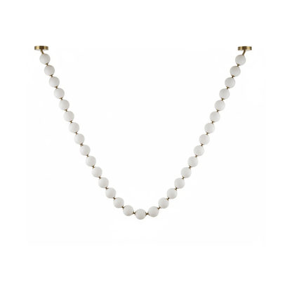 Elegant Pearl Ball Chandelier Necklace - Adjustable Length, Durable De