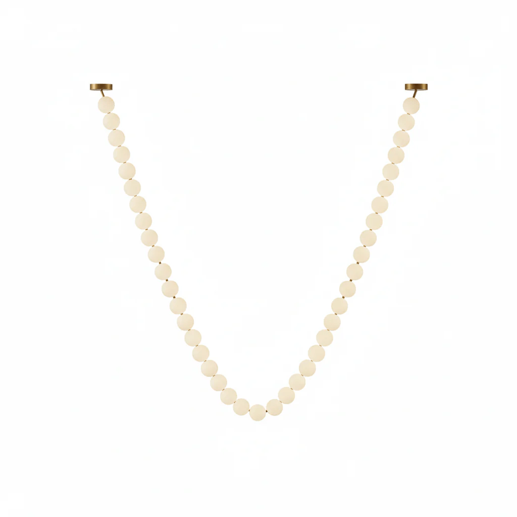 Elegant Pearl Ball Chandelier Necklace - Adjustable Length, Durable De