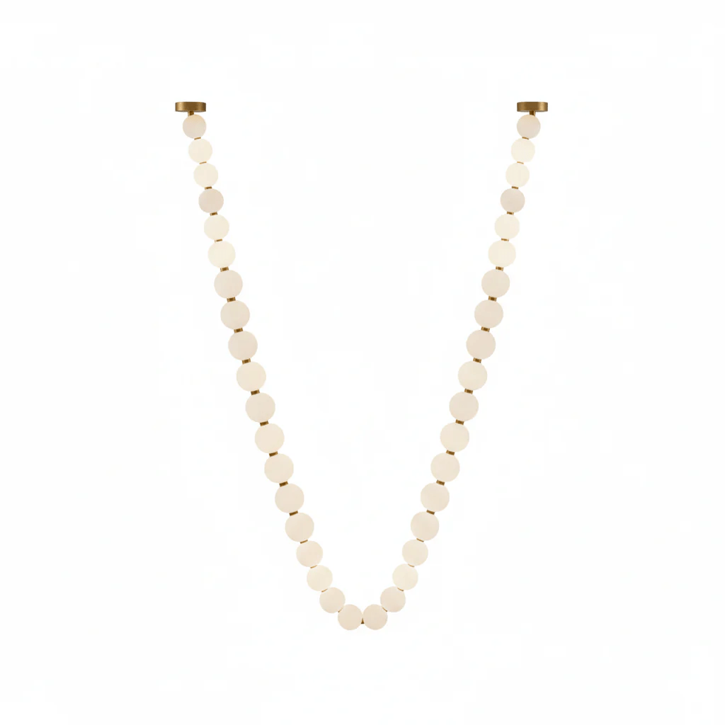 Elegant Pearl Ball Chandelier Necklace - Adjustable Length, Durable De