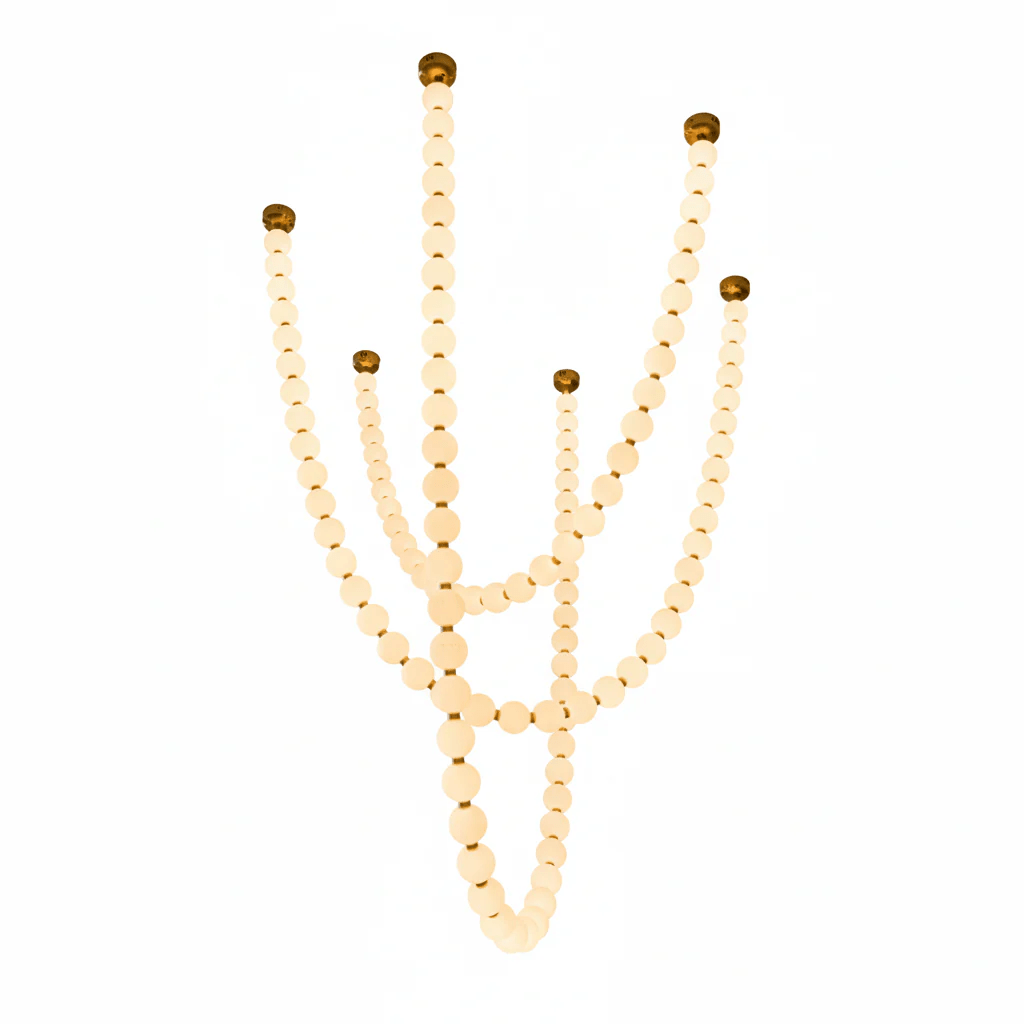 Elegant Pearl Ball Chandelier Necklace - Adjustable Length, Durable De