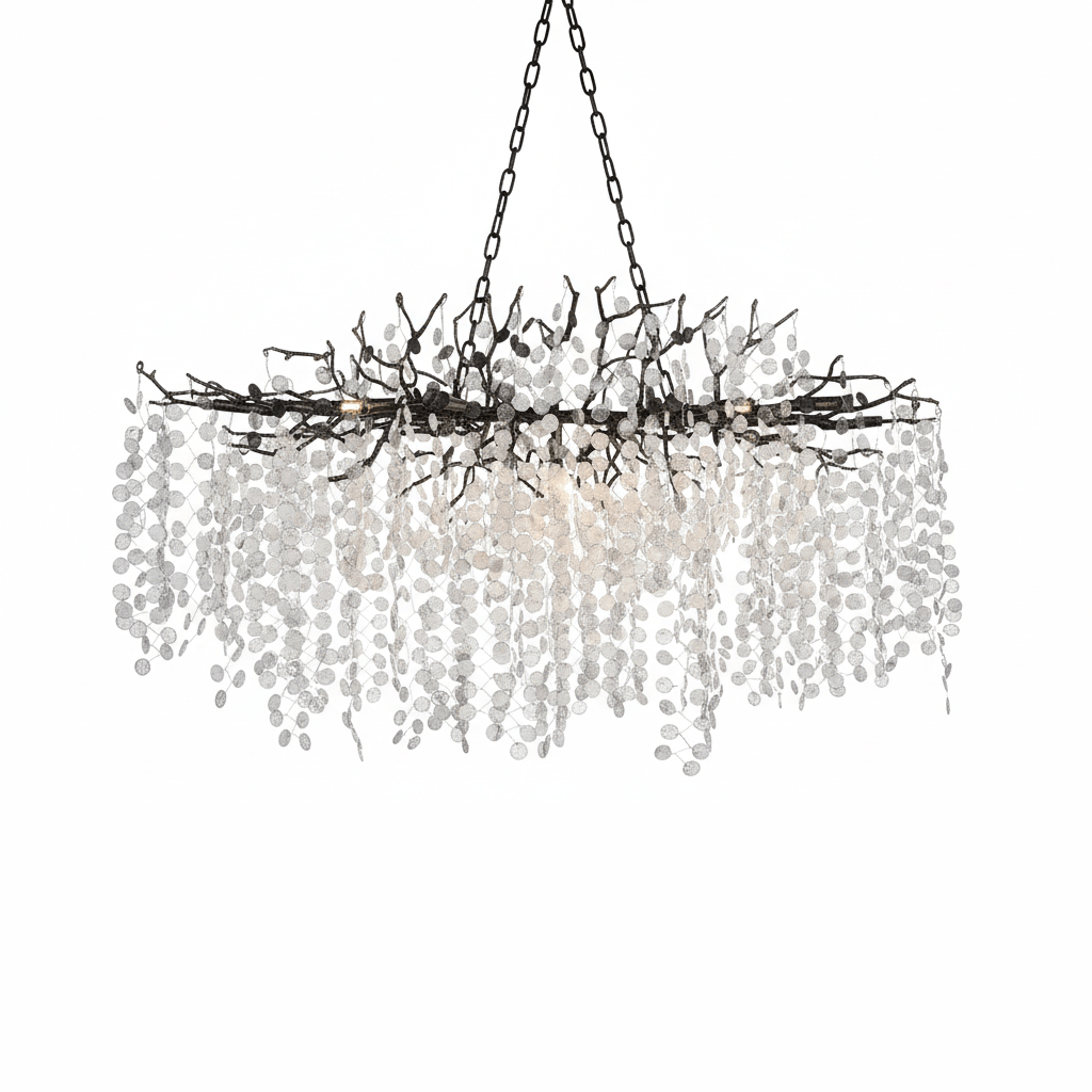 Shiro Noda Crystal Chandelier - Elegant Design with Adjustable Height