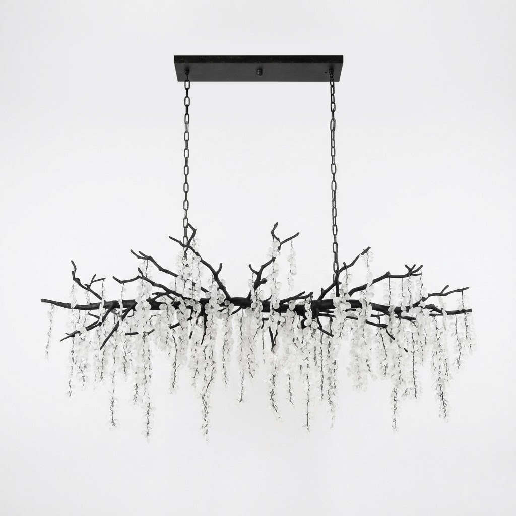 Shiro Noda Crystal Chandelier - Elegant Design with Adjustable Height