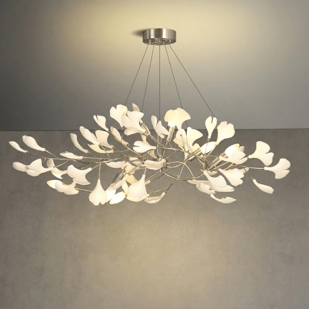 Gingko Bough Chandelier - Elegant Design with Adjustable Brightness