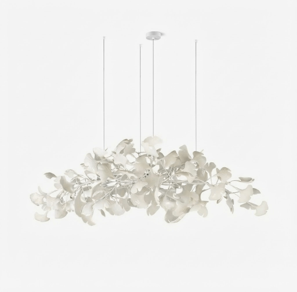 Gingko Plume Chandelier - Elegant Design with Adjustable Brightness