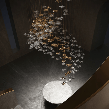 Tidal Art Glass Pendant Lamp - Handcrafted, Adjustable Brightness