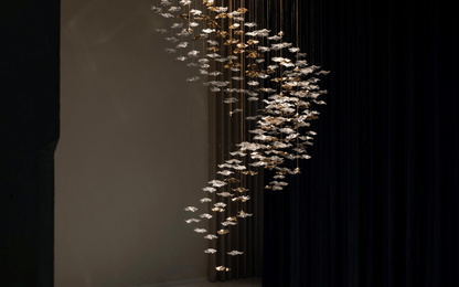 Tidal Art Glass Pendant Lamp - Handcrafted, Adjustable Brightness