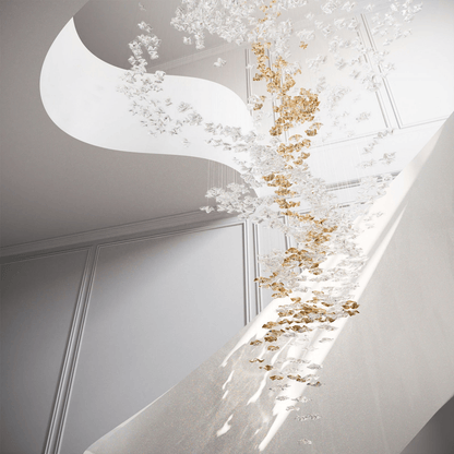 Tidal Art Glass Pendant Lamp - Handcrafted, Adjustable Brightness