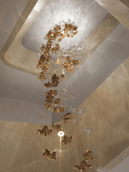 Tidal Art Glass Chandelier - Elegant Design with Dimmable LED Lights