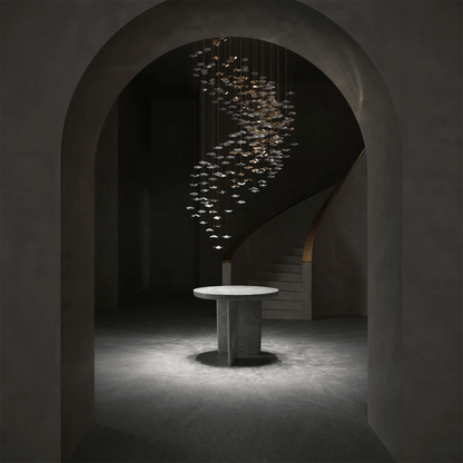 Tidal Stair Chandelier - Elegant Design with Adjustable Height & LED L