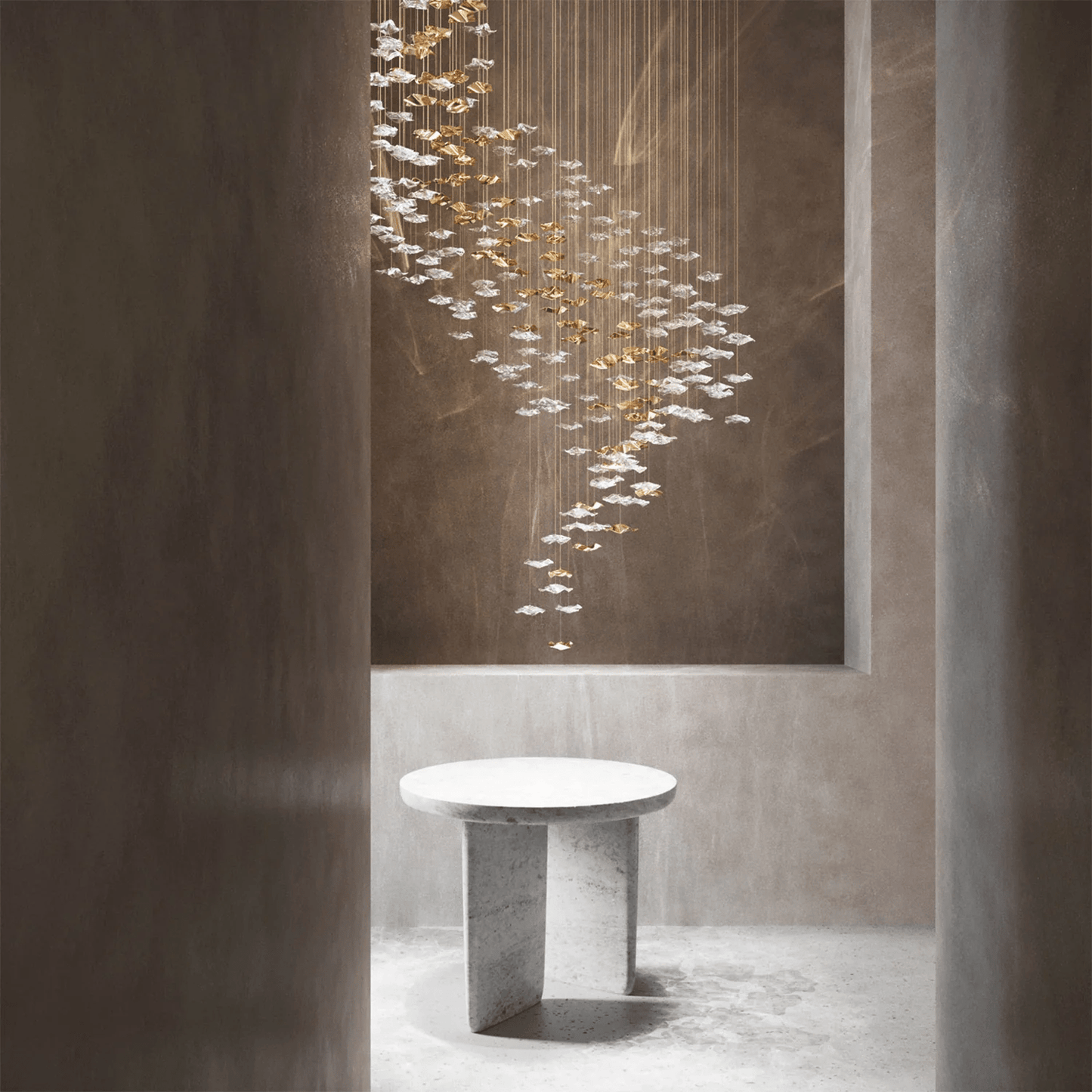 Tidal Art Glass Chandelier - Elegant Design with Dimmable LED Lights