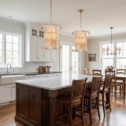 Elegant Small Chandelier with Adjustable Height & Energy-Efficient LED