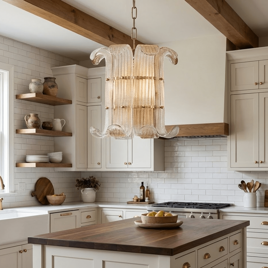 Elegant Small Chandelier with Adjustable Height & Energy-Efficient LED
