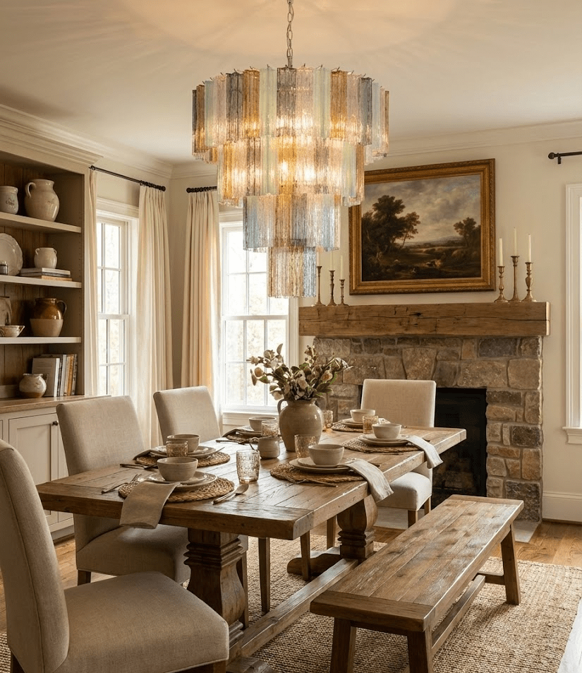 Lustrava Prism Chandelier - Elegant Design with Adjustable Height & LE