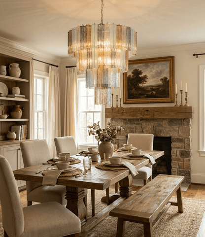 Lustrava Prism Chandelier - Elegant Design with Adjustable Height & LE