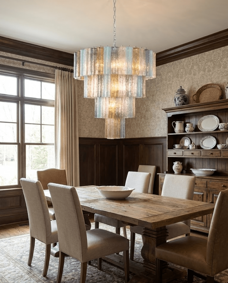Lustrava Prism Chandelier - Elegant Design with Adjustable Height & LE