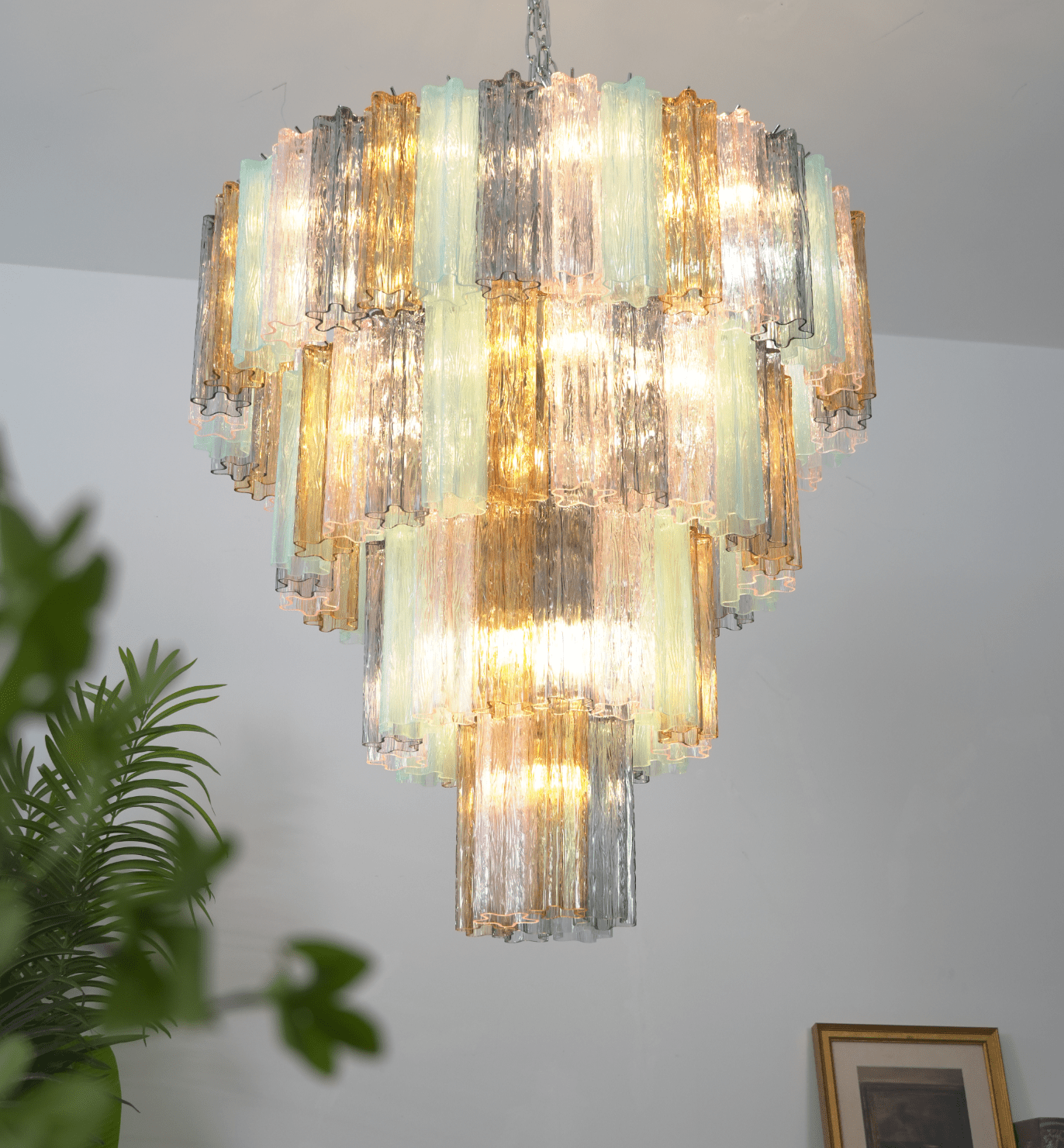 Lustrava Prism Chandelier - Elegant Design with Adjustable Height & LE