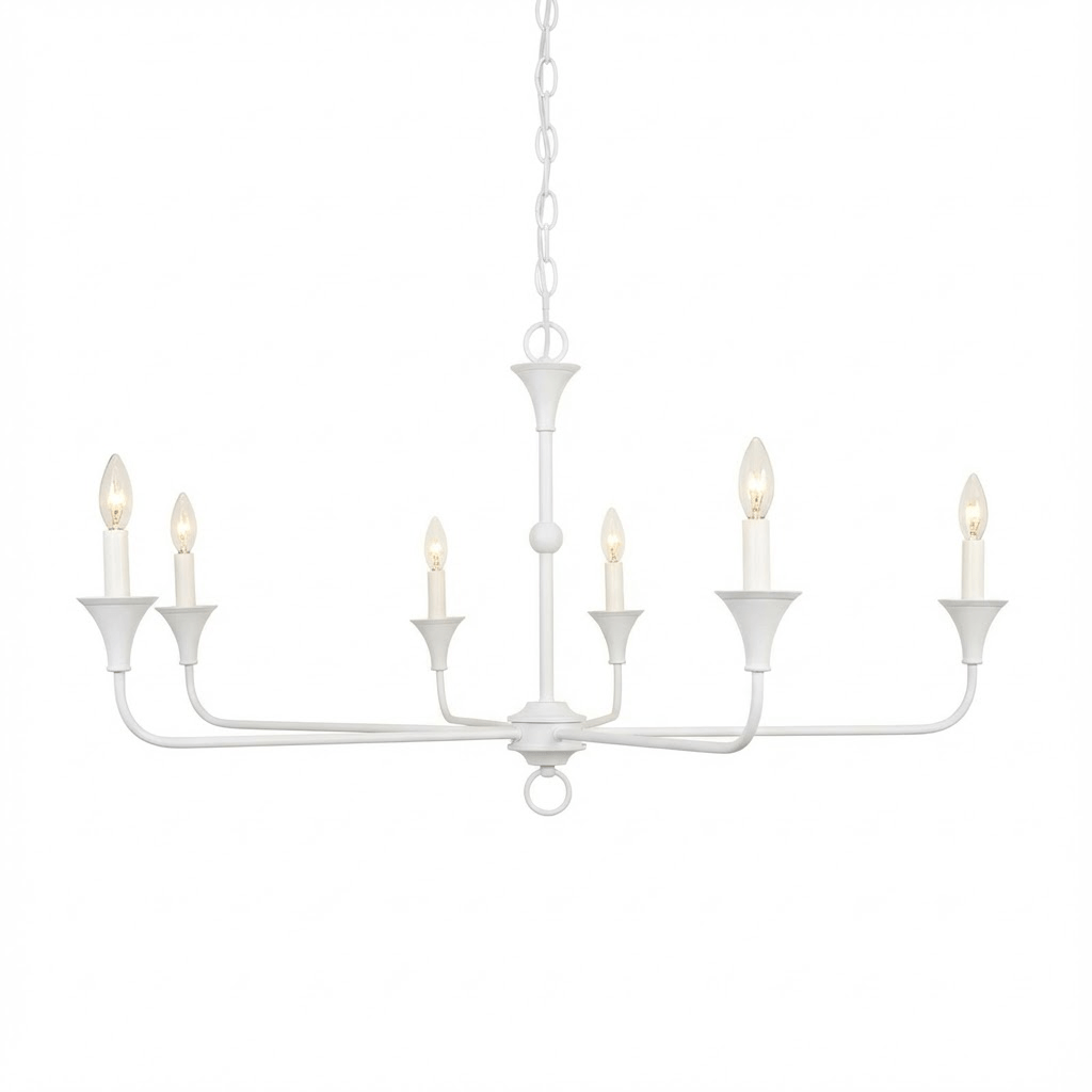Elara Candle Chandelier - Elegant Design with Adjustable Height & LED
