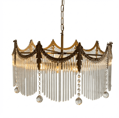 Elegant Vacarro Chandelier with Dimmable LED Lights and Crystal Accent
