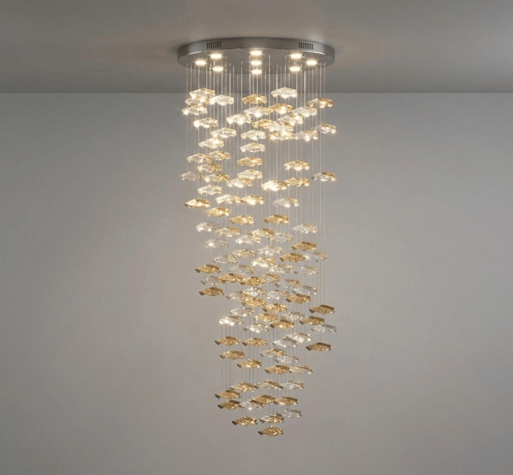 Tidal Stair Chandelier - Elegant Design with Adjustable Height & LED L