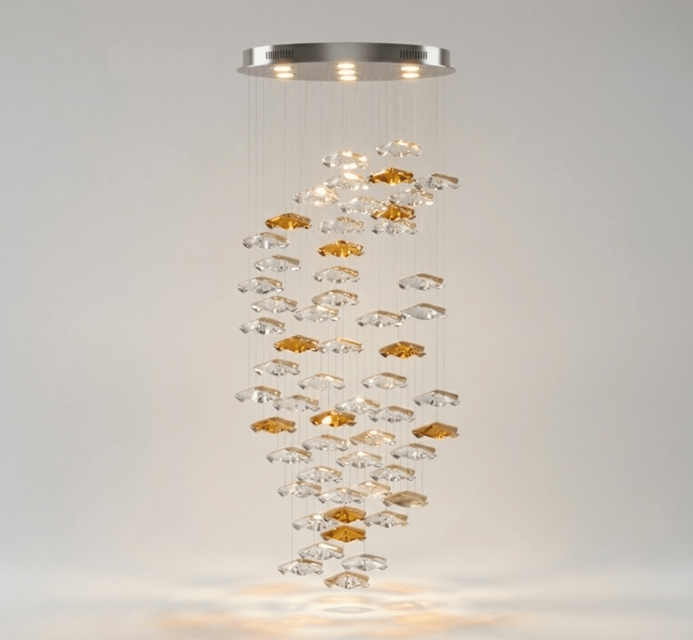 Tidal Stair Chandelier - Elegant Design with Adjustable Height & LED L