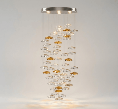 Tidal Stair Chandelier - Elegant Design with Adjustable Height & LED L