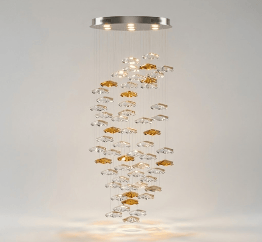 Tidal Stair Chandelier - Elegant Design with Adjustable Height & LED L