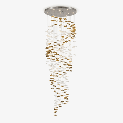 Tidal Stair Chandelier - Elegant Design with Adjustable Height & LED L