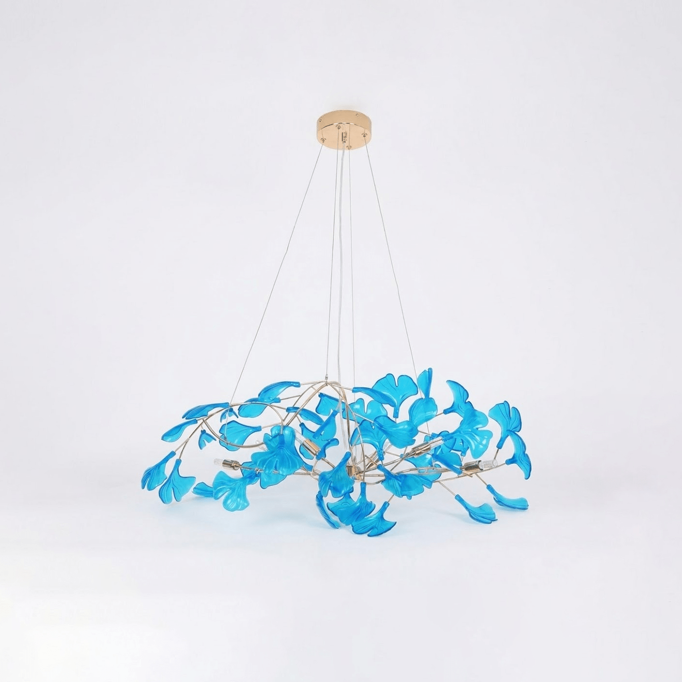 Acrylic Ginkgo Leaf Chandelier - Elegant Design with Adjustable Height