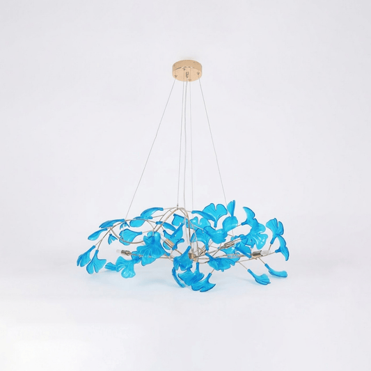 Acrylic Ginkgo Leaf Chandelier - Elegant Design with Adjustable Height