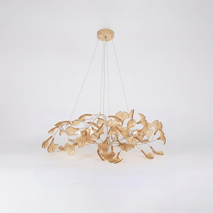 Acrylic Ginkgo Leaf Chandelier - Elegant Design with Adjustable Height