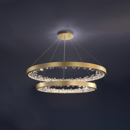 Luxury Circle Crystal Chandelier - Elegant Design, Adjustable Height