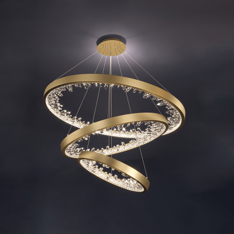 Luxury Circle Crystal Chandelier - Elegant Design, Adjustable Height