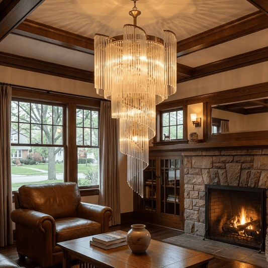 Heliora Cascade Chandelier - Elegant Design with Adjustable Height & L