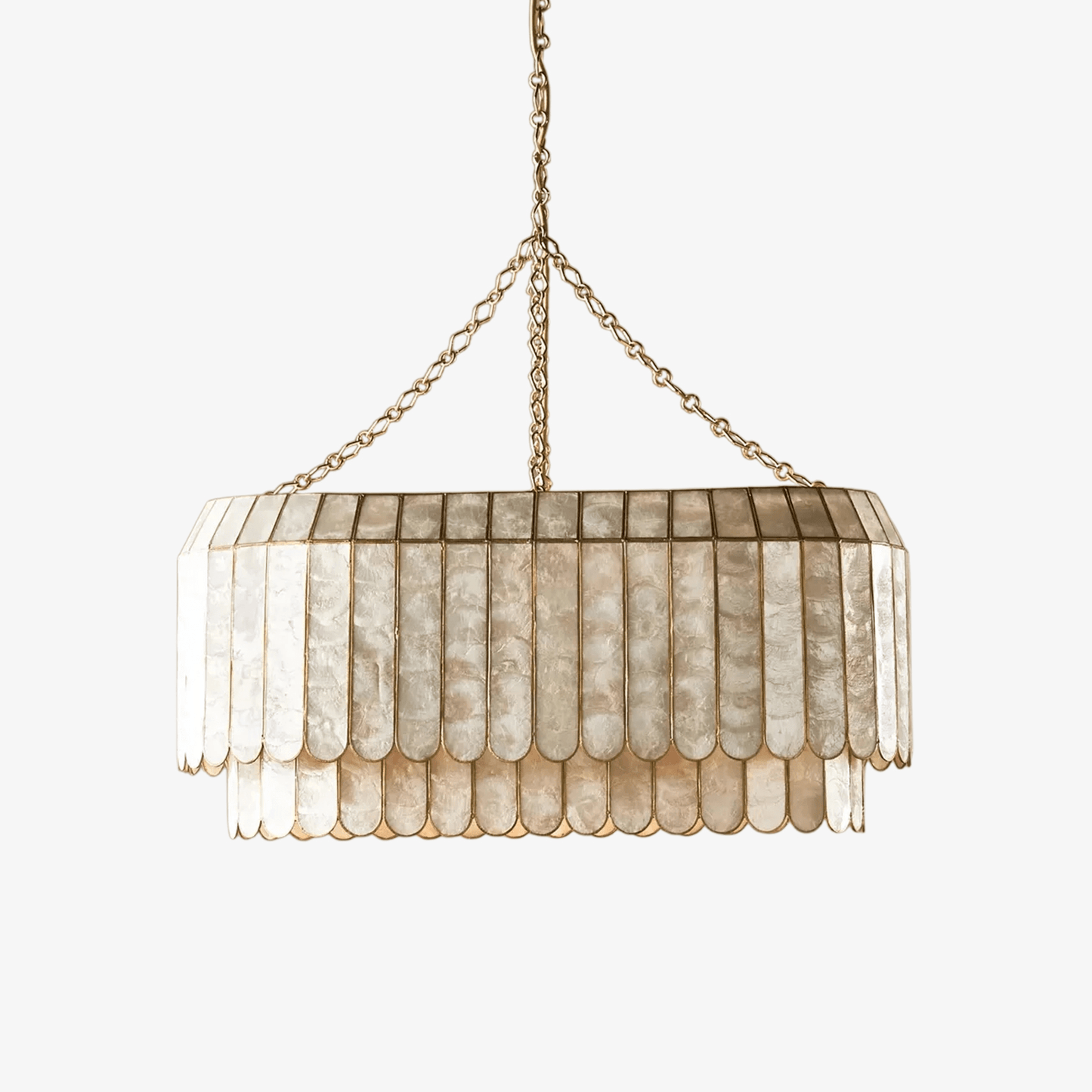 Capiz Aurelia Chandelier - Elegant Design with Adjustable Height & Sof
