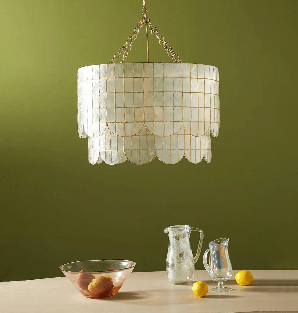 Capiz Wavecrest Chandelier - Elegant Design with Ambient Lighting