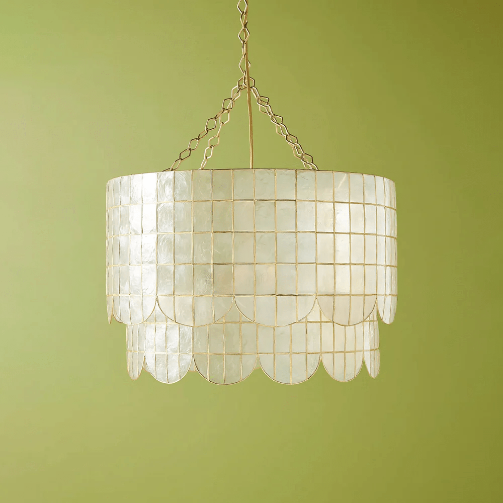 Capiz Wavecrest Chandelier - Elegant Design with Ambient Lighting