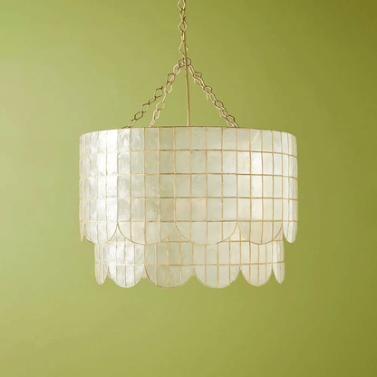 Capiz Wavecrest Chandelier - Elegant Design with Ambient Lighting