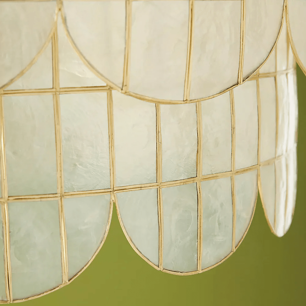 Capiz Wavecrest Chandelier - Elegant Design with Ambient Lighting
