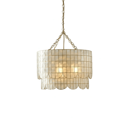 Capiz Wavecrest Chandelier - Elegant Design with Ambient Lighting